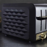 Swan Gatsby 4 Slice Metal Toaster Black and Gold Diamond Pattern Swan