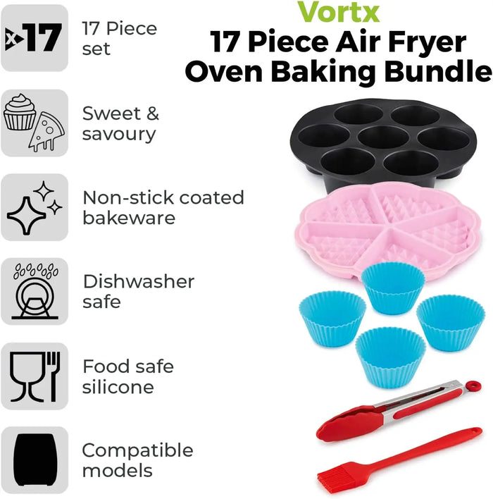 Tower Vortx 17-Piece Air Fryer Oven Baking Bundle Tower