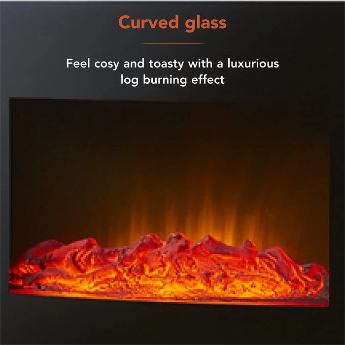 Warmlite 22 2kw Curved Glass LED Fireplace Warmlite