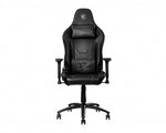 MSI MAG CH130X Gaming Chair Black with carbon fiber design with velvet trim, Carbon steel frame, Reclinable backrest, Adjustable 2D Armrests, foam, Ergonomic headrest pillow, Lumbar support cushion