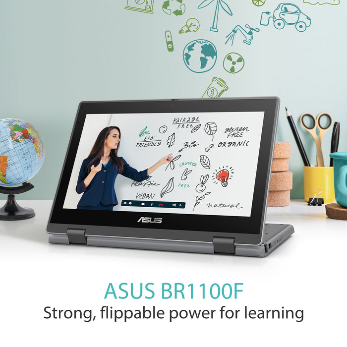 ASUS BR1100FKA-BP0543XA-3Y Hybrid (2-in-1) 29.5 cm (11.6) Touchscreen HD Intel® Pentium® Silver N6000 4 GB DDR4-SDRAM 128 GB eMMC Wi-Fi 6 (802.11ax) Windows 11 Pro Education Grey