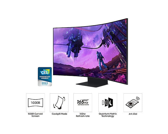 Samsung Odyssey S55BG970NU LED display 139.7 cm (55) 3840 x 2160 pixels 4K Ultra HD Black