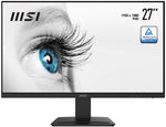 MSI Pro MP273 27 Inch Monitor, Full HD (1920 x 1080), 75Hz, IPS, 5ms, HDMI, DisplayPort, Built-in Speakers, Anti-Glare, Anti-Flicker, Less Blue light, TÜV Certified, VESA, Kensington, Black