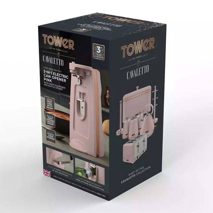 Tower Cavaletto 3 in 1 Can Opener Pink - Comet