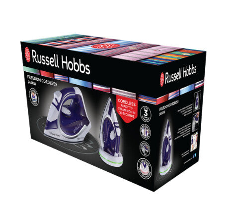 Russell Hobbs Freedom Cordless Dry & Steam iron Ceramic soleplate 2400 W Purple
