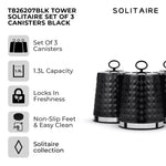 Tower Solitaire Set of 3 Canisters - Black
