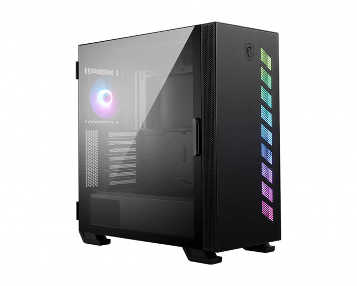 MSI MAG VAMPIRIC 300R Mid Tower Gaming Computer Case Black, 1x 120mm ARGB Fan, USB Type-C, Tempered Glass, Center, E-ATX, ATX, mATX, mini-ITX MSI