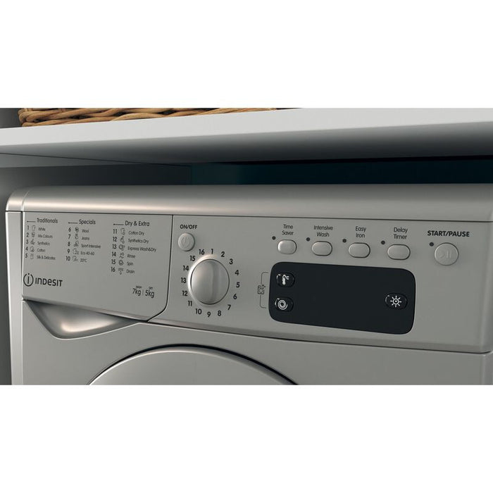 Indesit IWDD 75145 S UK N washer dryer Freestanding Front-load Silver F