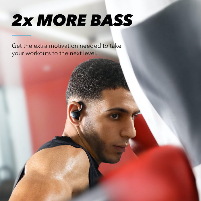 Soundcore Sport X10 True Wireless Bluetooth 5.2 Workout Headphones, Rotatable Ear Hooks, Deep Bass, IPX7 Waterproof, Sweatproof, 32H Play, Fast Charge, Sport Earbuds, Gym, Running
