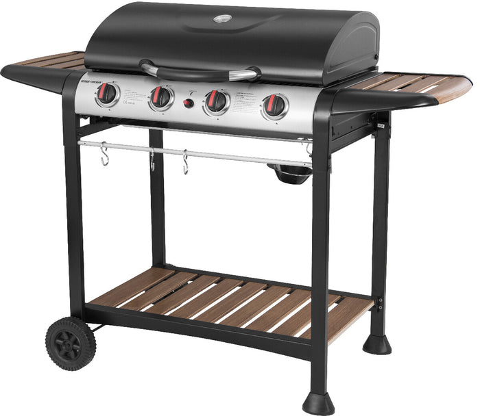 George Foreman GFGBBQ4BW outdoor barbecue/grill Cooking station Propane/butane Black, Wood George Foreman
