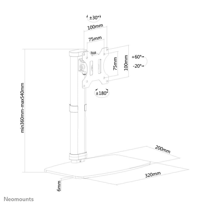 Neomounts monitor desk mount