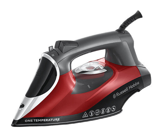 Russell Hobbs One Temperature Dry & Steam iron Ceramic soleplate 2400 W Black, Red