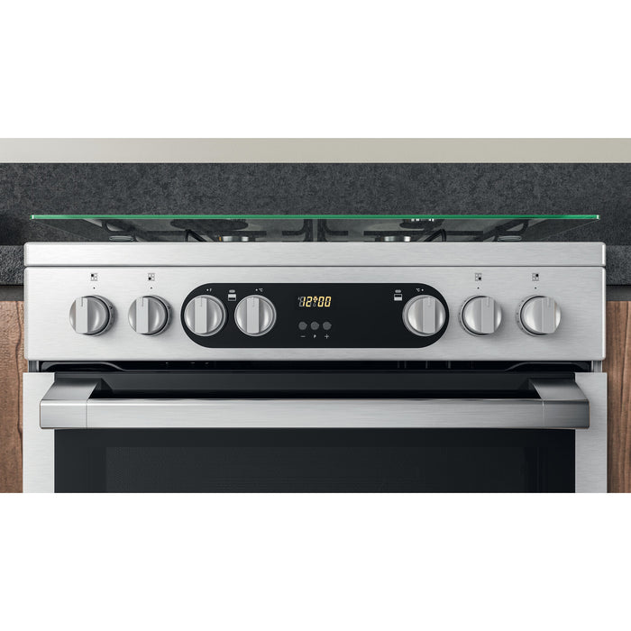 Hotpoint HDM67G9C2CX/U Freestanding cooker Electric Gas Silver