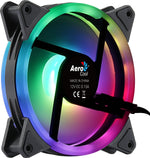 Aerocool DUO12 PC Fan 12cm ARGB LED Dual Ring Antivibration 6 Pins Black Aerocool