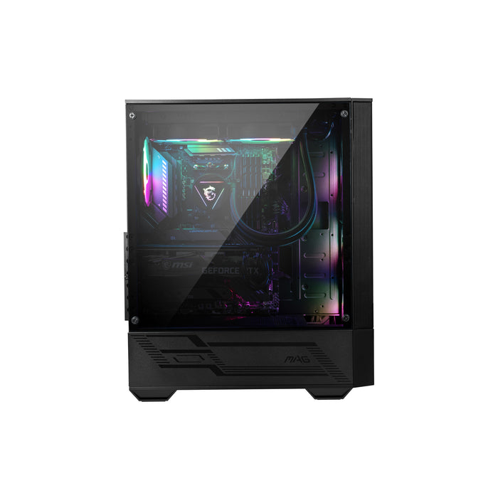 MSI MAG FORGE 111R Mid Tower Gaming Computer Case Black, 1x 120mm ARGB PWM Fan, 1-6 ARGB Hub, Mystic Light Sync, Tempered Glass Panel, ATX, mATX, mini-ITX MSI