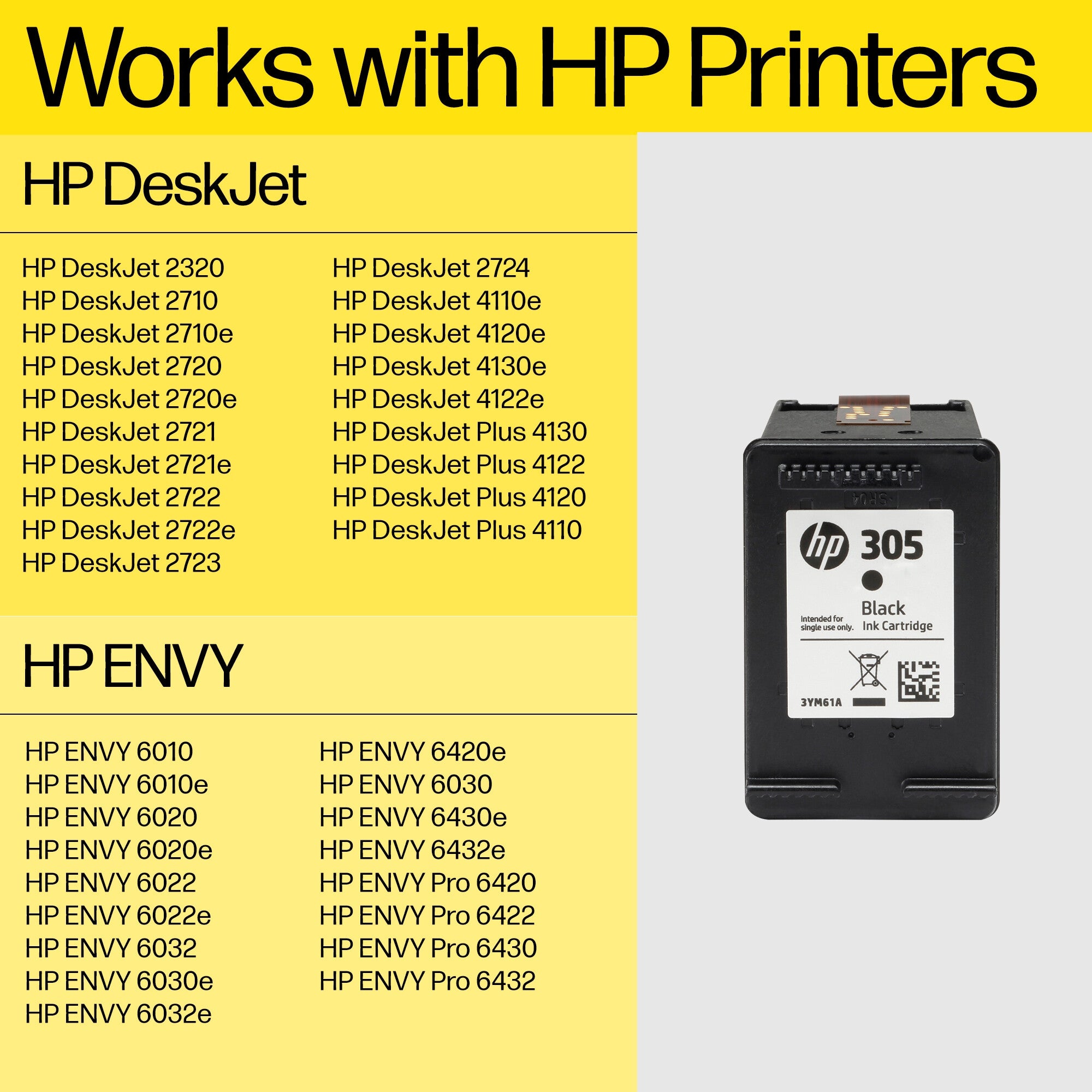 HP 305XL High Yield Black Original Ink Cartridge - Comet