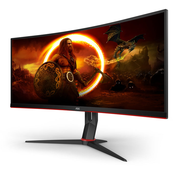 AOC G2 CU34G2/BK LED display 86.4 cm (34) 3440 x 1440 pixels Quad HD Black, Red