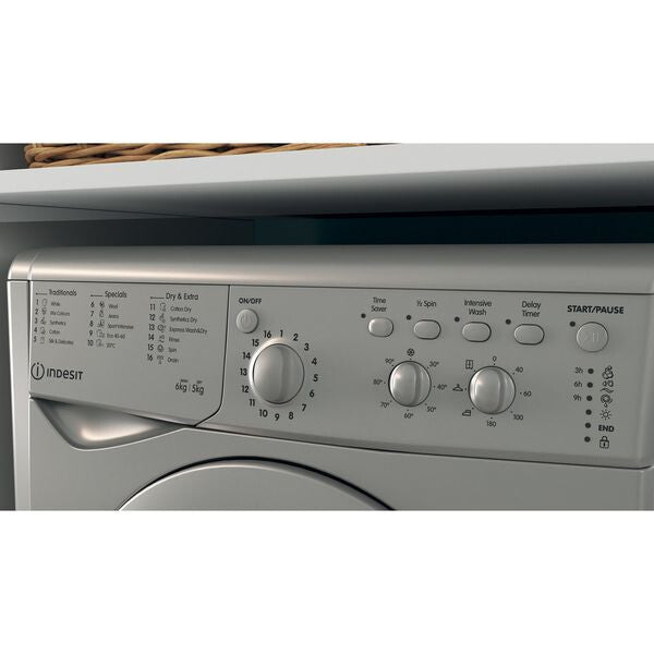 Indesit IWDC 65125 S UK N washer dryer Freestanding Front-load Silver F