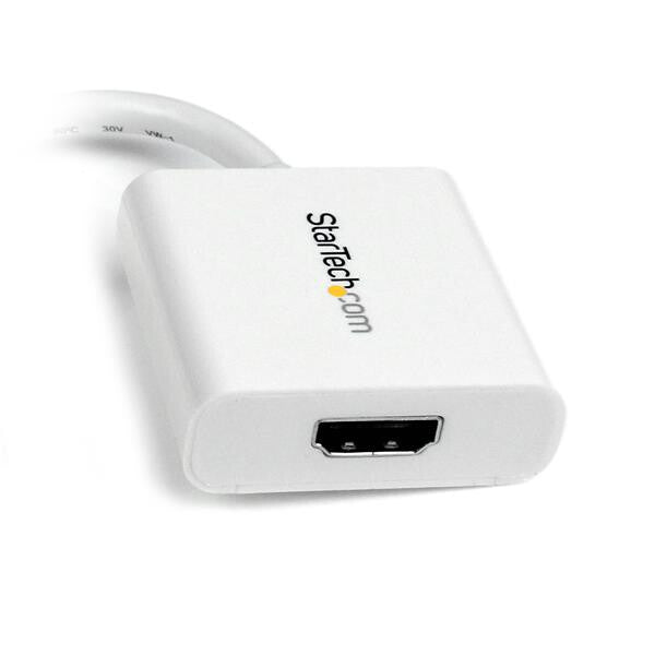 StarTech.com Mini DisplayPort to HDMI Adapter - mDP to HDMI Video Converter - 1080p - Mini DP or Thunderbolt 1/2 Mac/PC to HDMI Monitor/Display/TV - Passive mDP 1.2 to HDMI Dongle - White