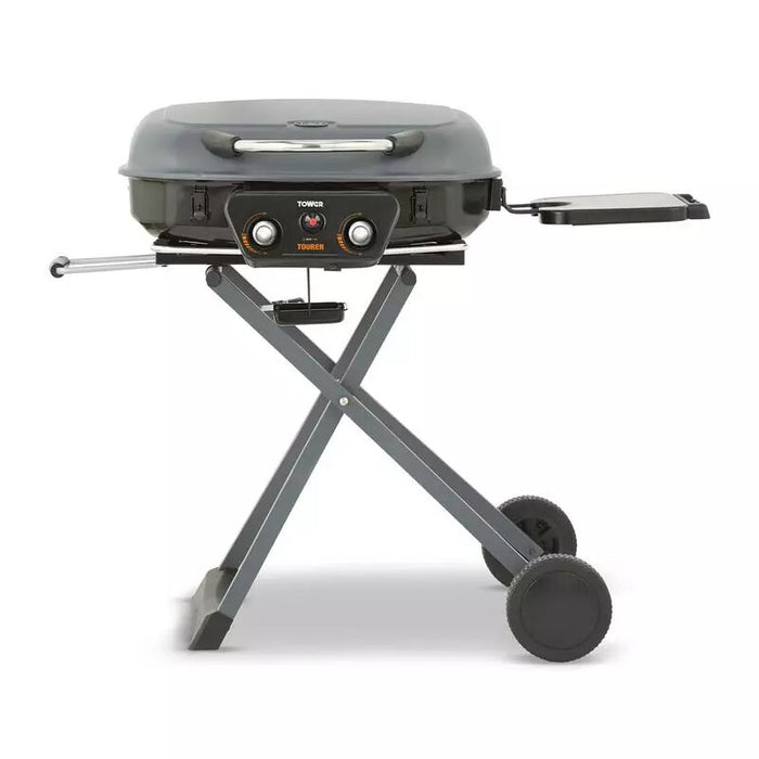 Tower Tourer Two Burner Portable Gas BBQ Barbecue Cooking station Black Tower