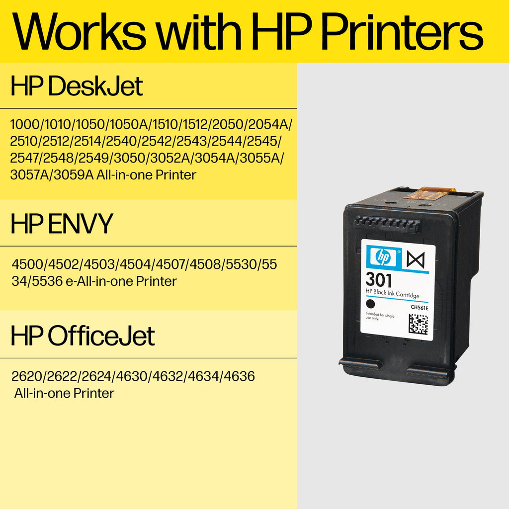 Hp 301 2 Pack Black Tri Color Original Ink Cartridges Comet