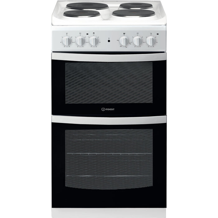 Indesit ID5E92KMW/UK cooker Freestanding cooker Black, White A