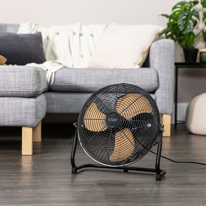 Russell Hobbs RHGF1221WDB 12 High Velocity Floor Fan - Wood & Black