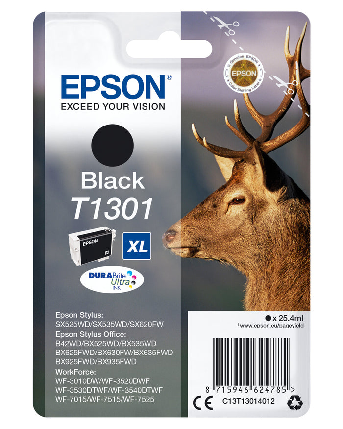 Epson Stag Singlepack Black T1301 DURABrite Ultra Ink Epson