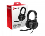 MSI IMMERSE GH30 V2 Gaming Headset Black with Iconic Dragon Logo, Wired Inline Audio with splitter accessory, 40mm Drivers, detachable Mic, easy foldable design MSI