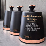 Tower T826131BLK kitchen storage container Universal containers set 1.3 L Steel Tower