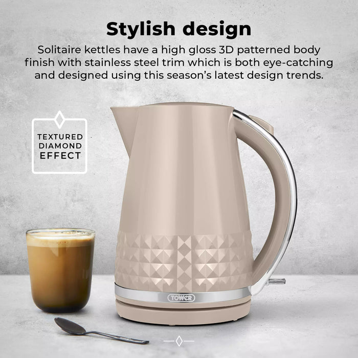 Tower Solitaire 1.5L 3KW Kettle - Latte