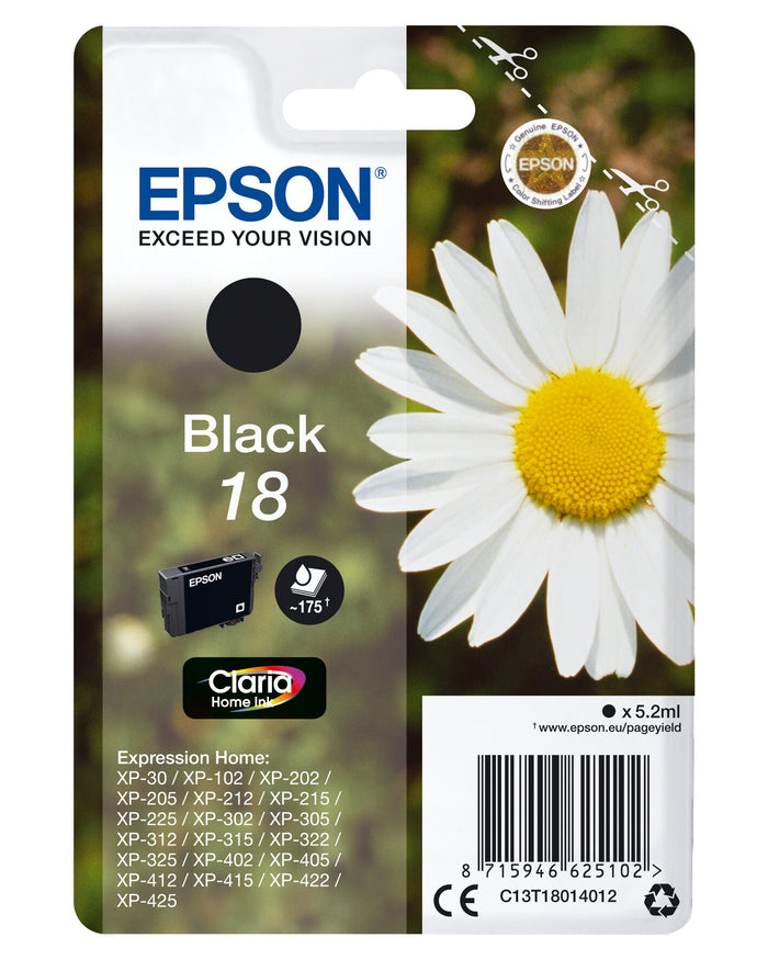 Epson Daisy Singlepack Black 18 Claria Home Ink Epson