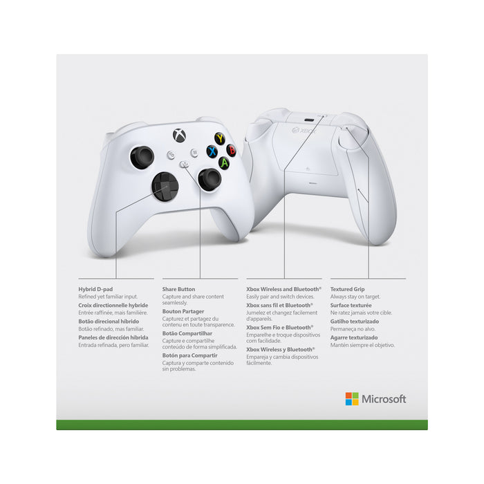 Microsoft Xbox Wireless Controller White Bluetooth/USB Gamepad Analogue / Digital Xbox Series S, Xbox Series X, Xbox One, Xbox One S, Xbox One X