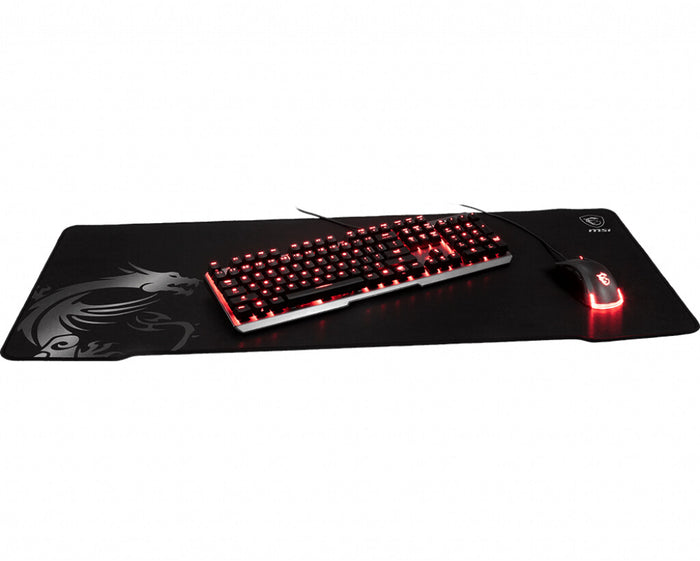 MSI AGILITY GD70 Pro Gaming Mousepad 900mm x 400mm, Pro Gamer Silk Surface, Iconic Dragon Design, Anti-slip and shock-absorbing rubber base, Reinforced stitched edges