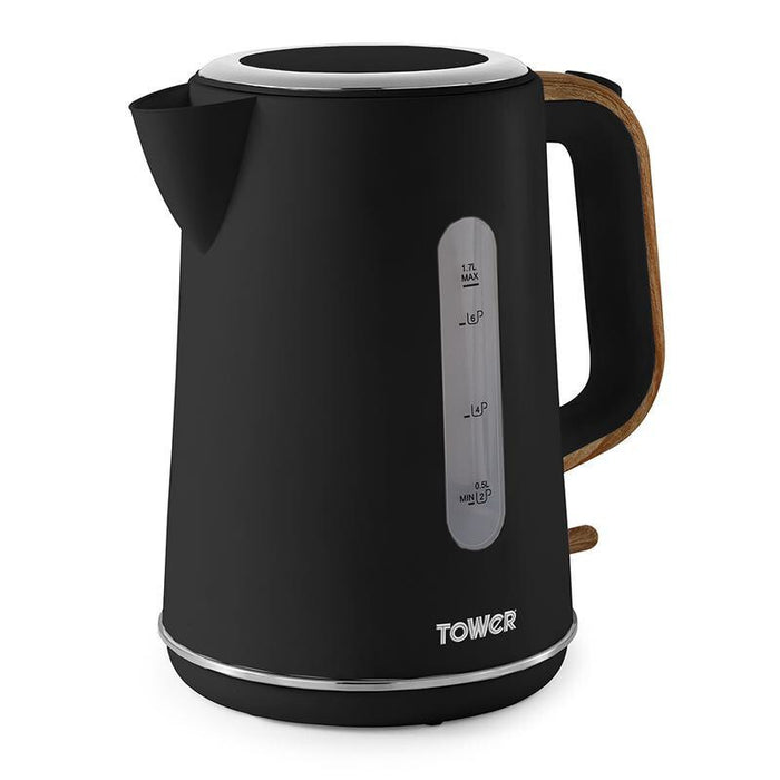 Tower Scandi electric kettle 1.7 L 3000 W Black, Wood Tower