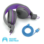 JLab JBuddies Kids Wireless Headphones - Grey/ Purple JLAB