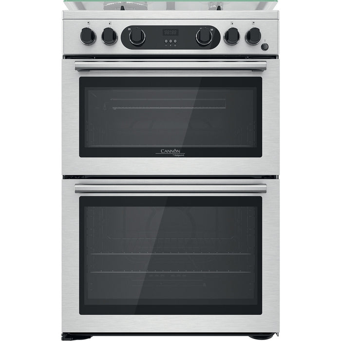 Hotpoint CD67G0CCX/UK cooker Freestanding cooker Gas Silver A+