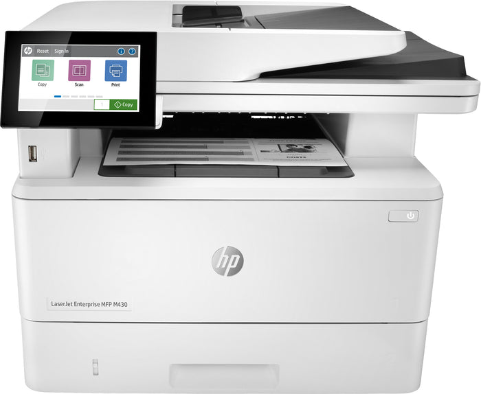 HP LaserJet Enterprise MFP M430f, Black and white, Printer for Business, Print, copy, scan, fax, 50-sheet ADF; Two-sided printing; Two-sided scanning; Front-facing USB printing; Compact Size; Energy Efficient; Strong Security