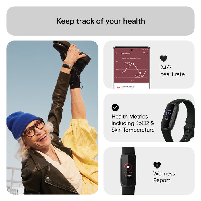 Fitbit Inspire 3 Fitness Tracker - Black/Midnight Zen