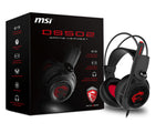 MSI DS502 7.1 Virtual Surround Sound Gaming Headset Black with Ambient Dragon Logo, Wired USB connector, 40mm Drivers, inline Smart Audio Controller, Ergonomic Design MSI