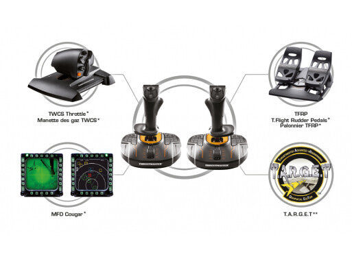 Thrustmaster T.16000M FCS SPACE SIM DUO Black, Orange USB Joystick Analogue / Digital PC