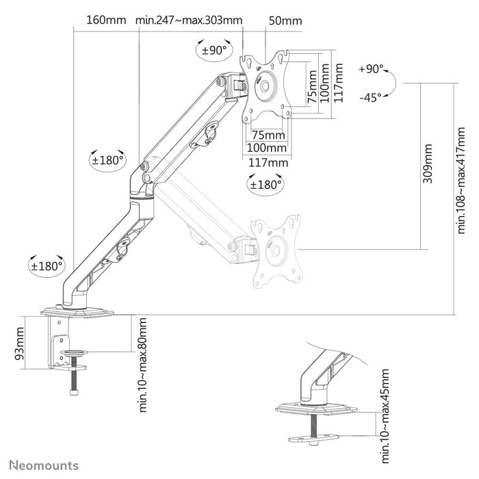 Neomounts desk monitor arm