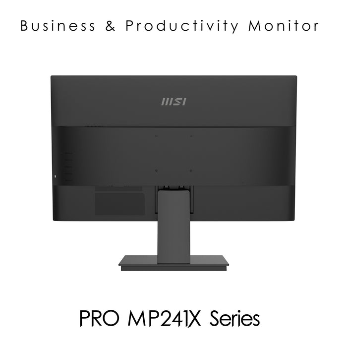 MSI Pro MP241X 23.8 Inch Monitor, Full HD (1920 x 1080), 75Hz, VA, 4ms, AdaptiveSync, HDMI, VGA, Anti-Glare, Anti-Flicker, Less Blue light, TÜV Certified, VESA, Black