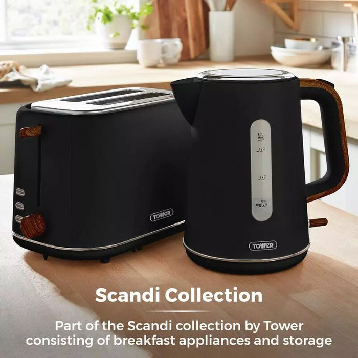 Tower Scandi 2 Slice 7 2 slice(s) 800 W Black Tower