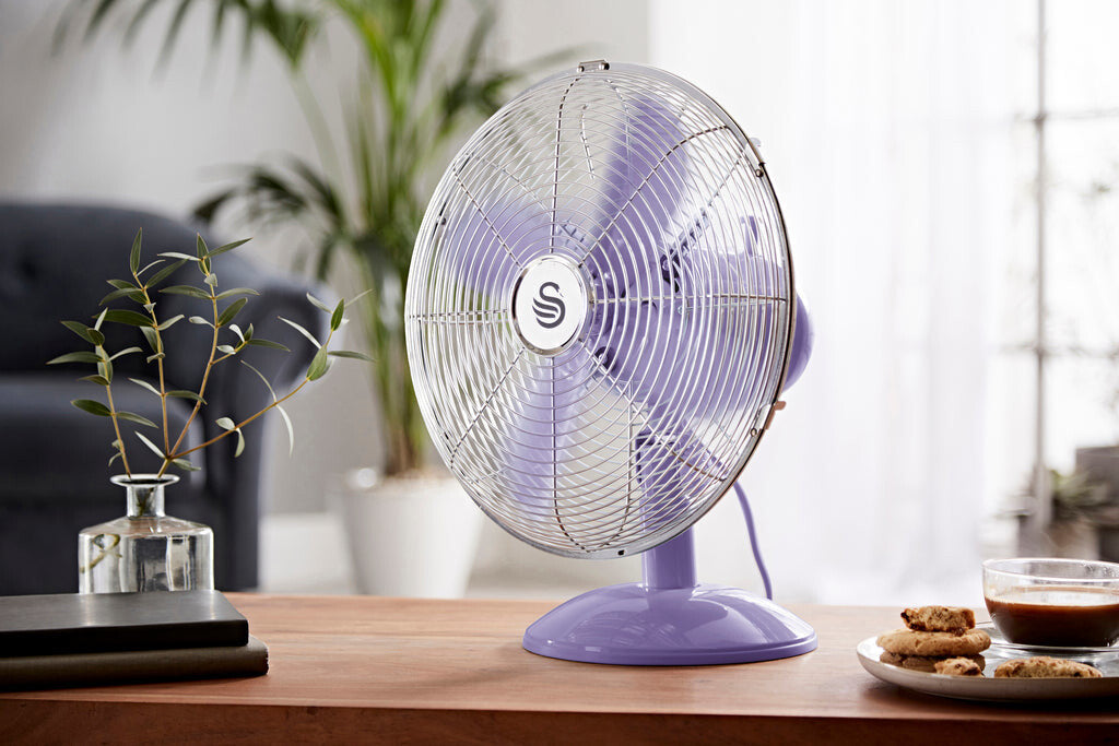 Purple desk shop fan