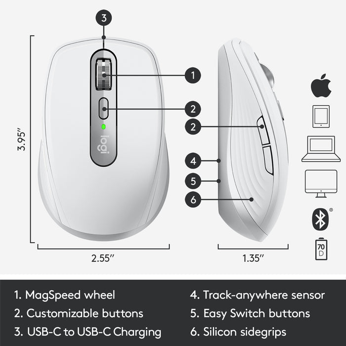 Logitech MX Anywhere 3 for Mac Compact Performance Mouse