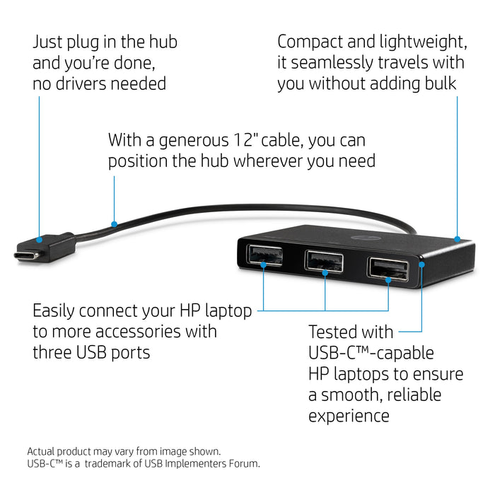 HP USB-C to USB-A Hub