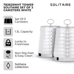 Tower Solitaire Set of 3 Canisters - White