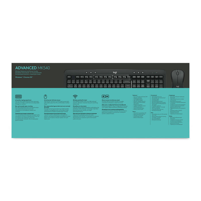 Logitech MK540 ADVANCED Wireless Keyboard and Mouse Combo