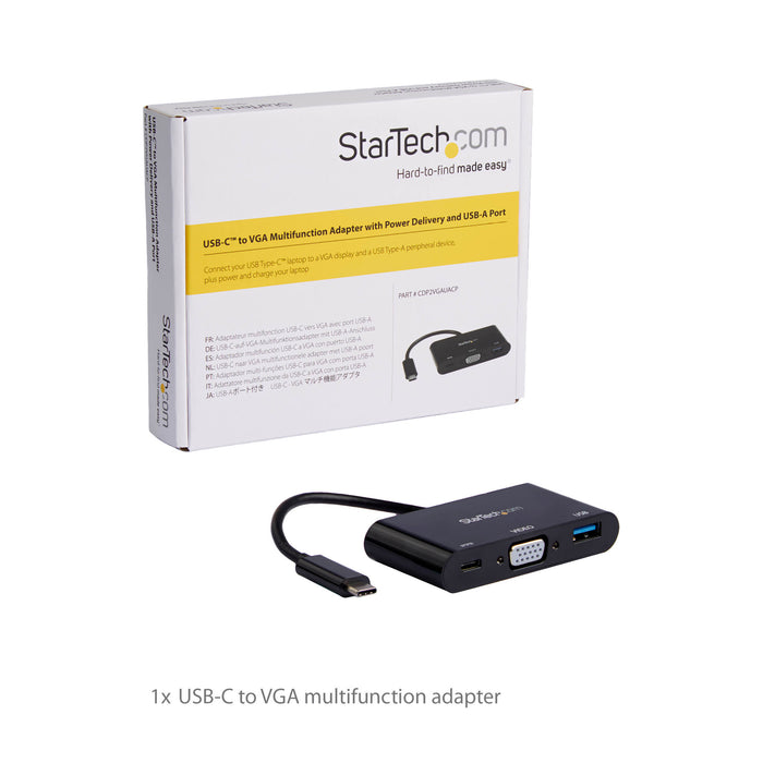 StarTech.com USB-C VGA Multiport Adapter - USB 3.0 Port - 60W PD